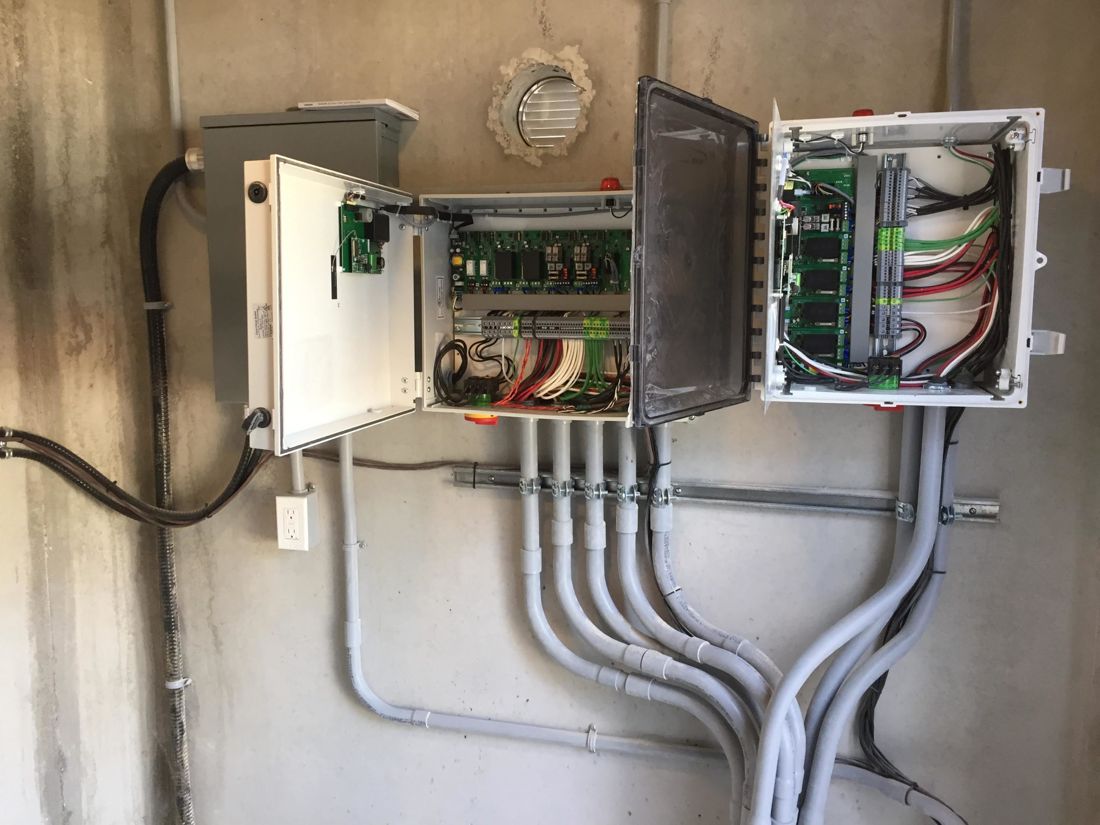 Neat conduit runs into an electrical panel
